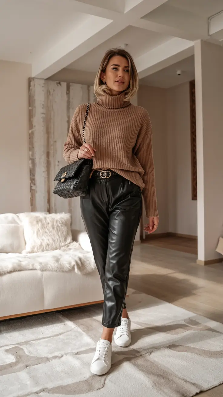 Cute everyday outfits 2026 Leather Touches for Elevated Simplicity