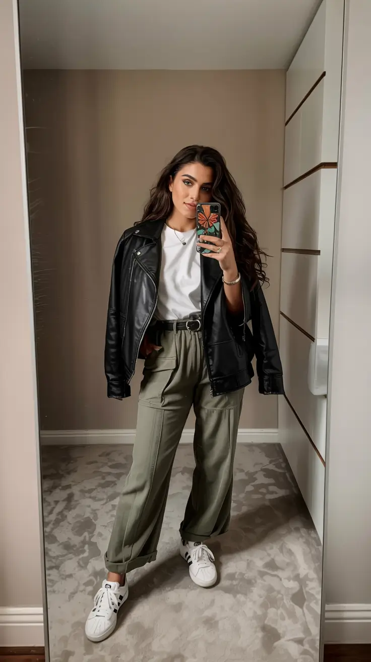 outfits midsize spring Leather, Linen, and Modern Confidence