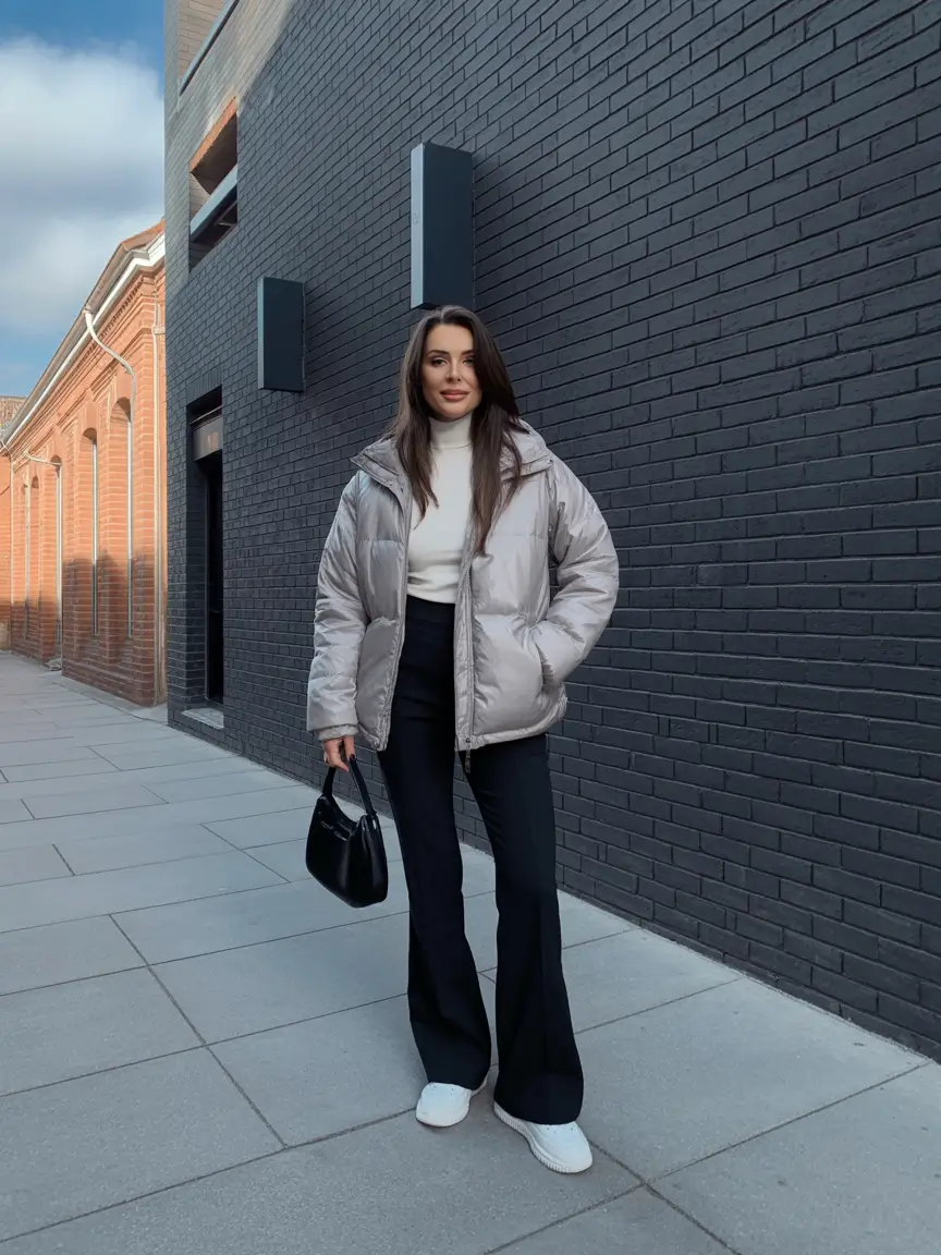 trendy outfits winter Frosty Metallic Comfort