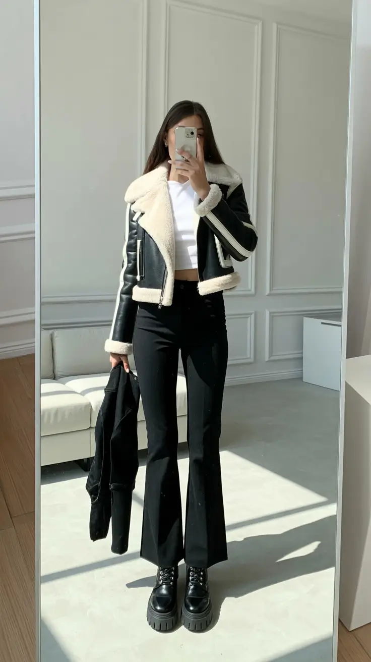 trendy outfits 2026 winter Shearling Edge