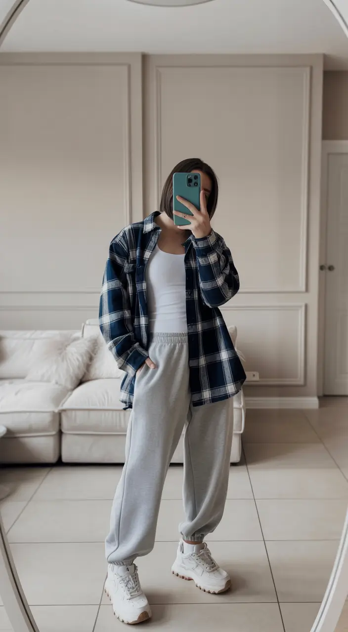 trendy outfits casual Cozy Plaid Comfort