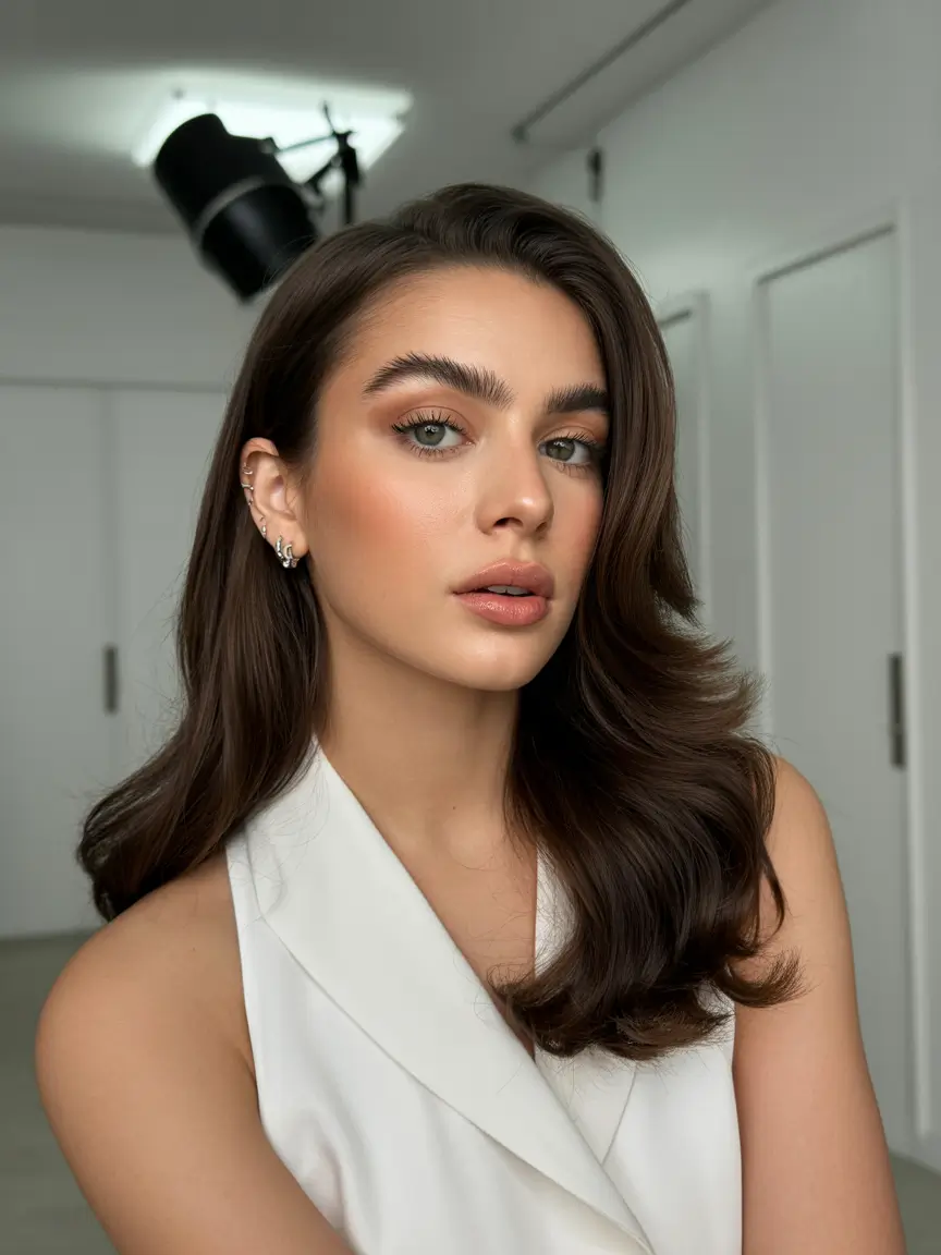 dark brown hair color 2026 Classic Deep Brunette Flow