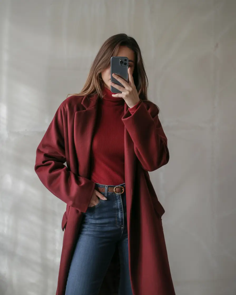 fashion outfits autumn Red Elegance: A Bold Statement for Autumn
