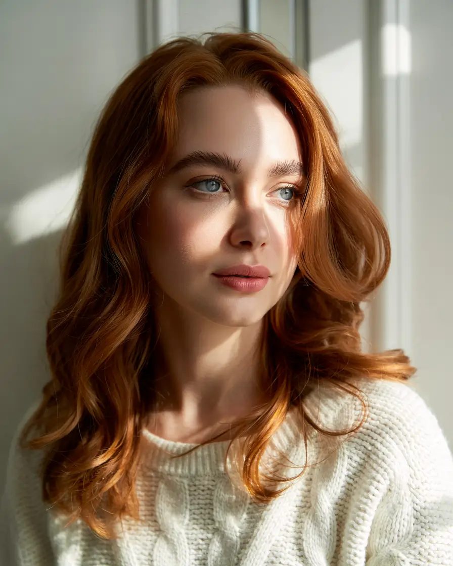 ginger hair color 2026 Soft Golden Auburn Curls