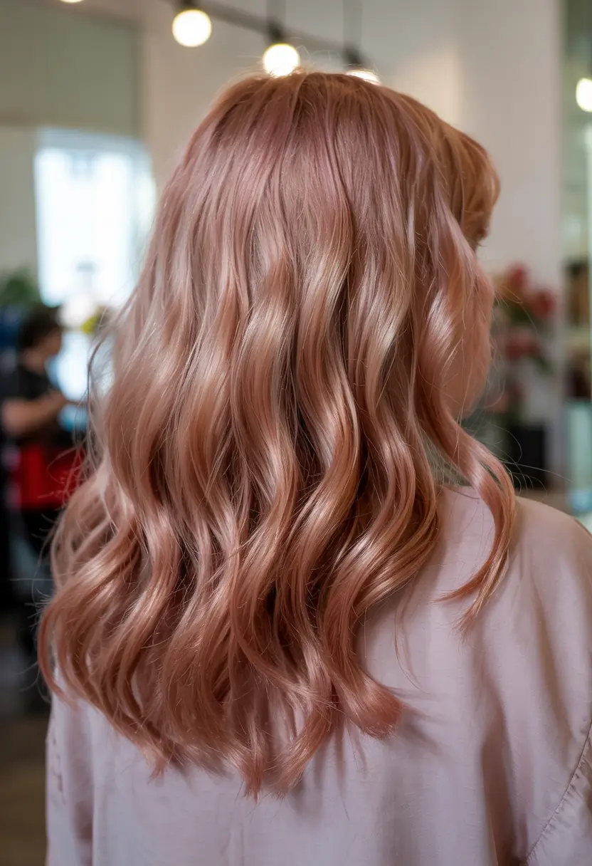 hair color ideas 2026 Soft Rose Gold Reflection