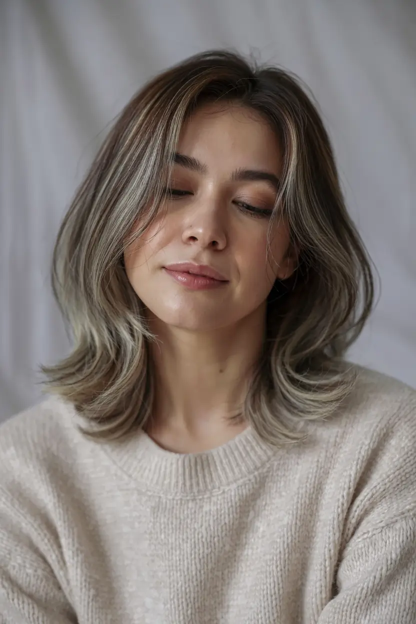 haircut for round face 2026 Soft Layered Medium Length