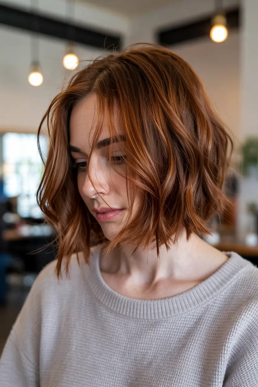 Haircut Ideas 2026 Copper Lob Glow