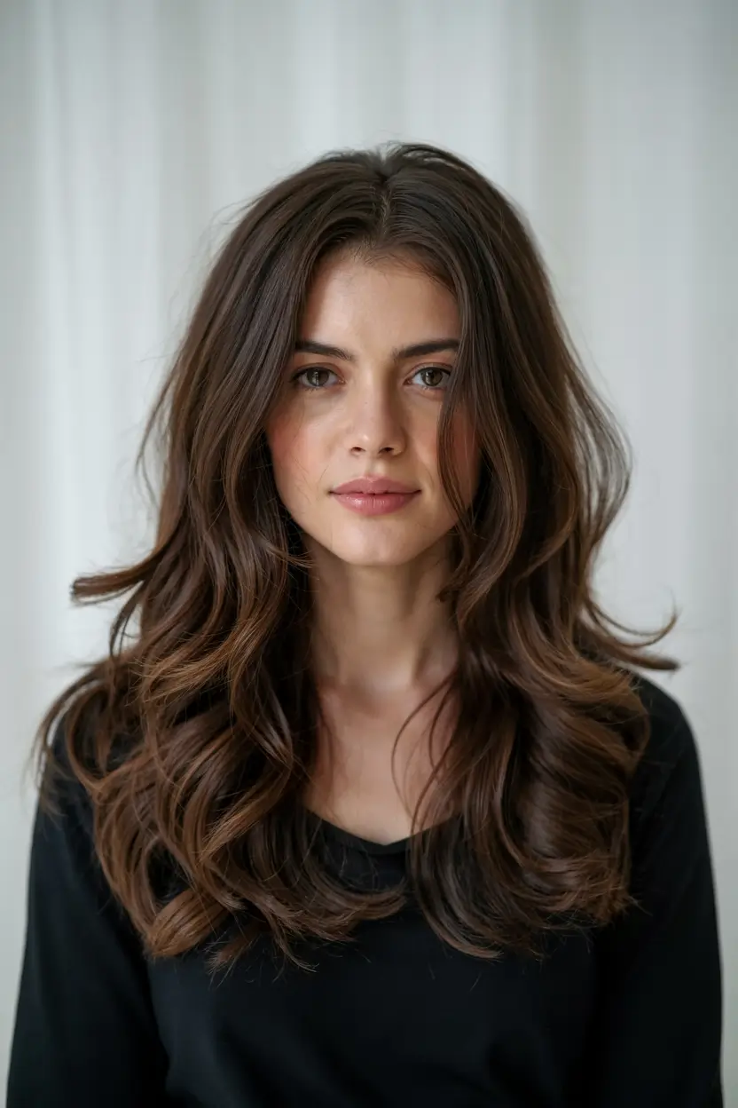 haircuts for long hair 2026 Soft Volume Layers with Natural Warmth