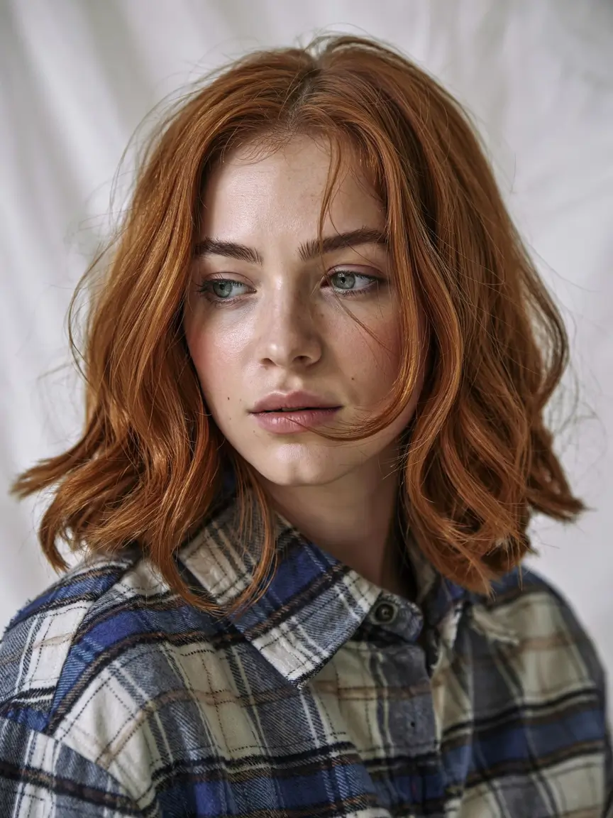 haircuts for long hair 2026 Copper Lob with Playful Texture