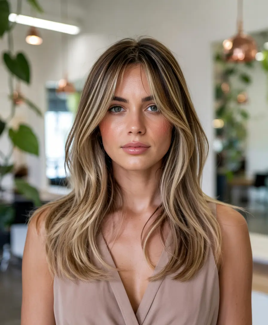 haircuts for long hair 2026 Blended Blonde with Face Framing Layers