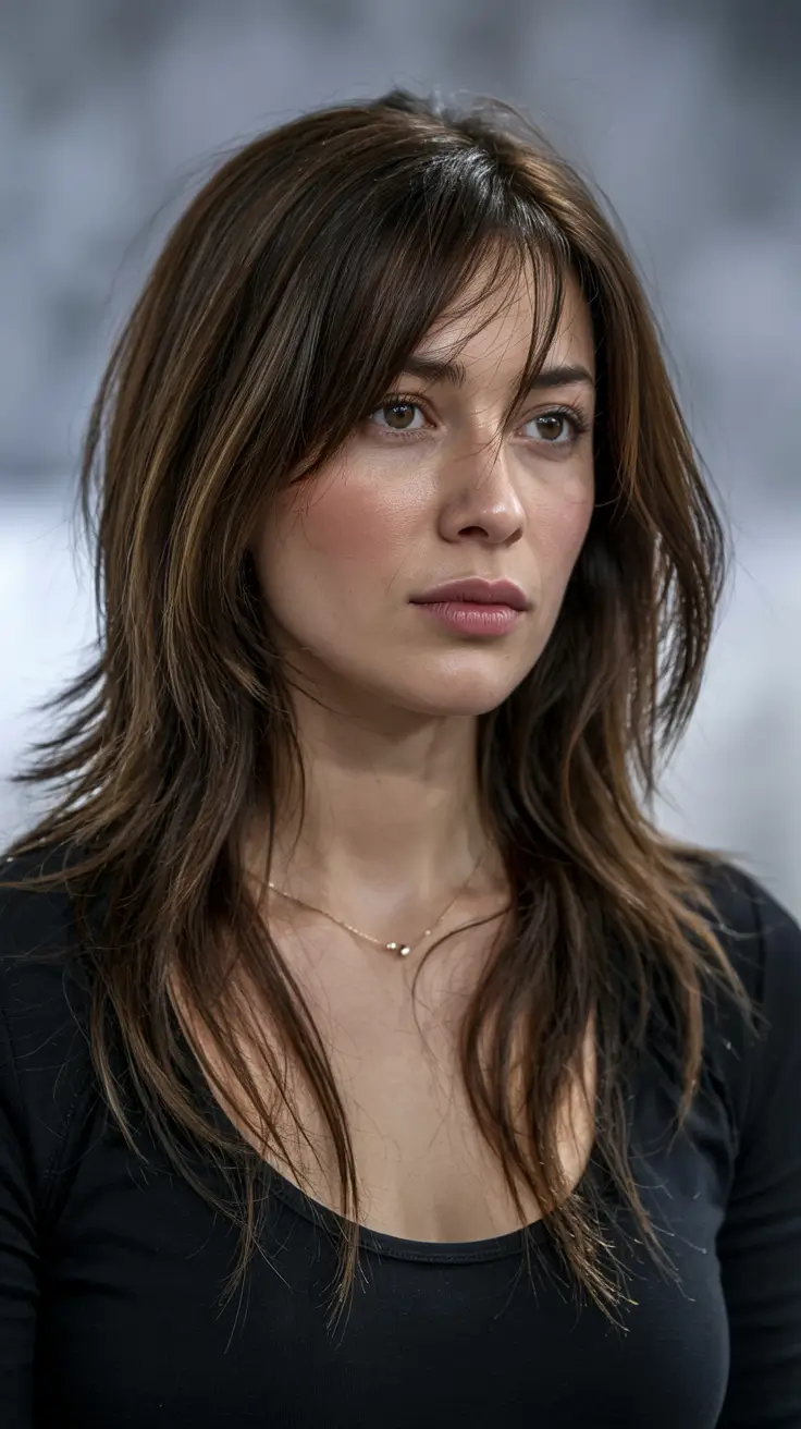 haircuts for long hair 2026 Layered Shag Revival with Effortless Edge