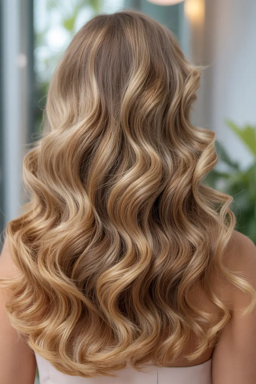 honey blonde hair color 2026 Medium Caramel Glow Waves
