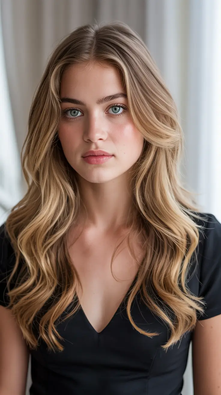 honey blonde hair color 2026 Golden Veil Waves