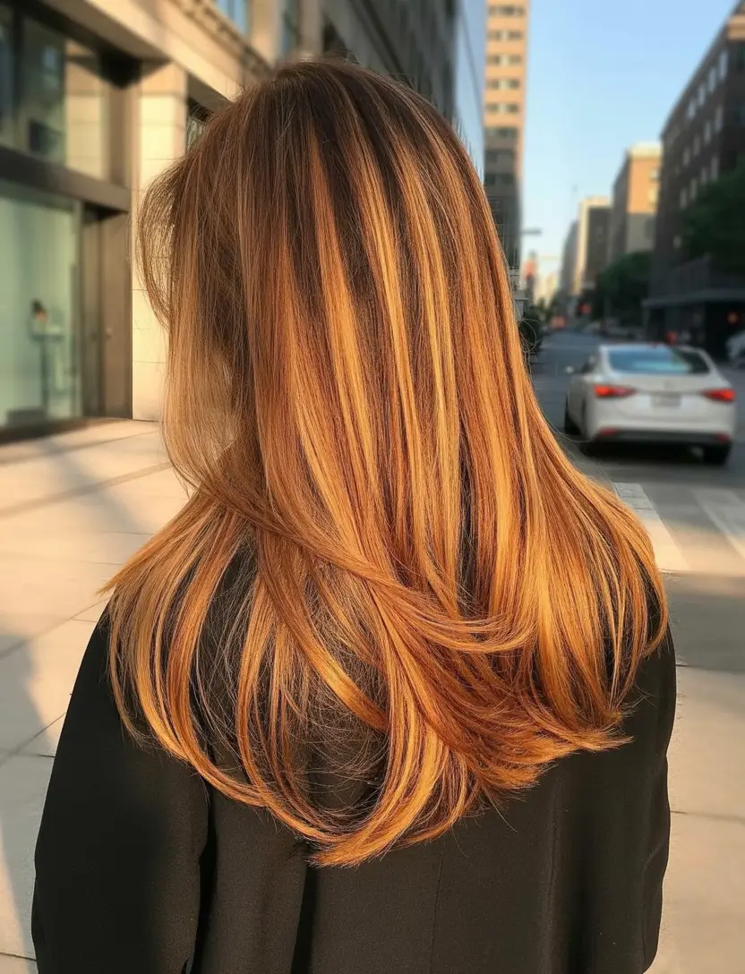 honey brown hair color 2026 Sun-Kissed Copper-Honey Glow