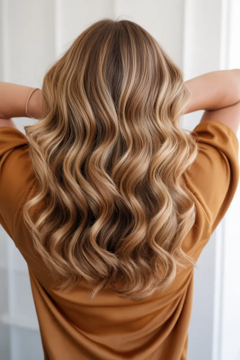 honey brown hair color 2026 Golden Ribbon Waves