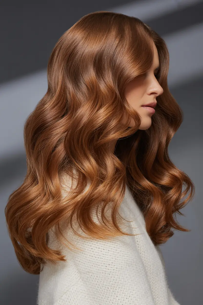 honey brown hair color 2026 Cinnamon Honey Waves