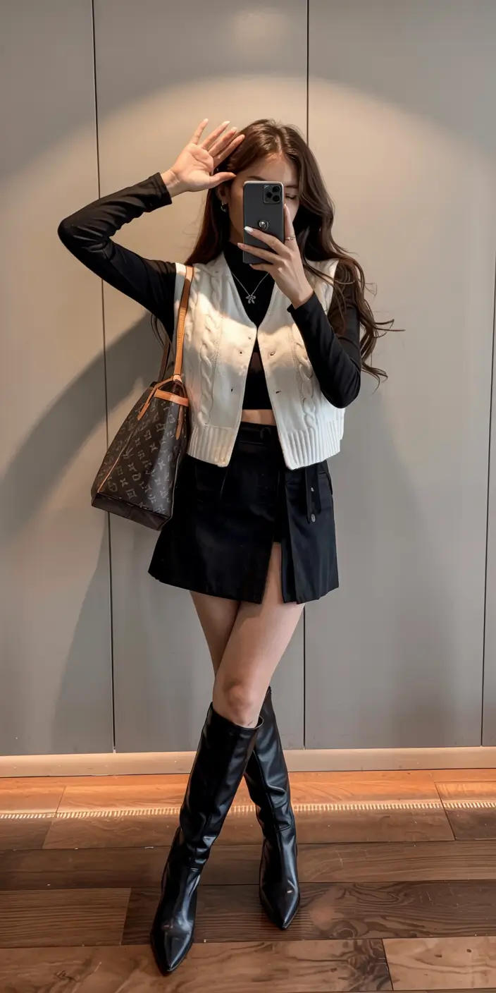 outfits layering aesthetic Bold Contrast and City Cool