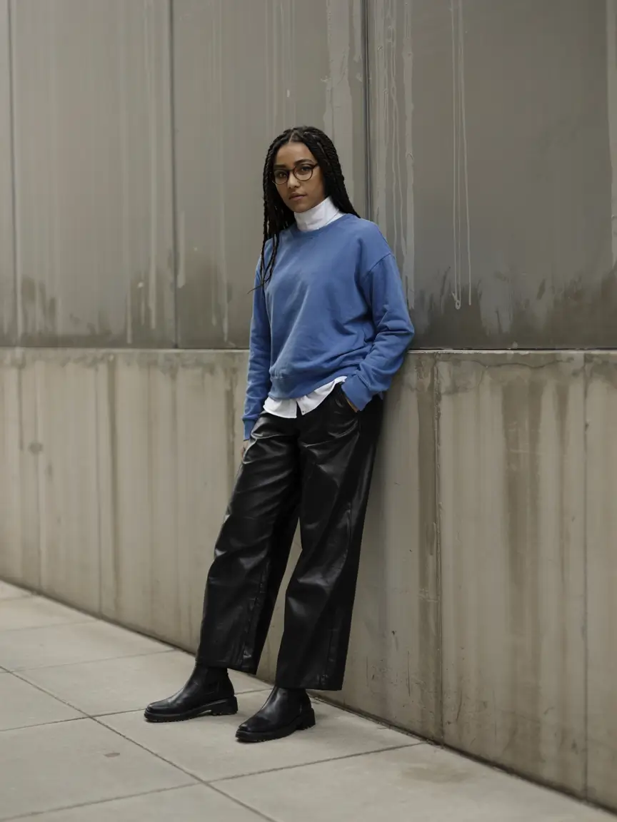 outfits layering Soft Blue Confidence