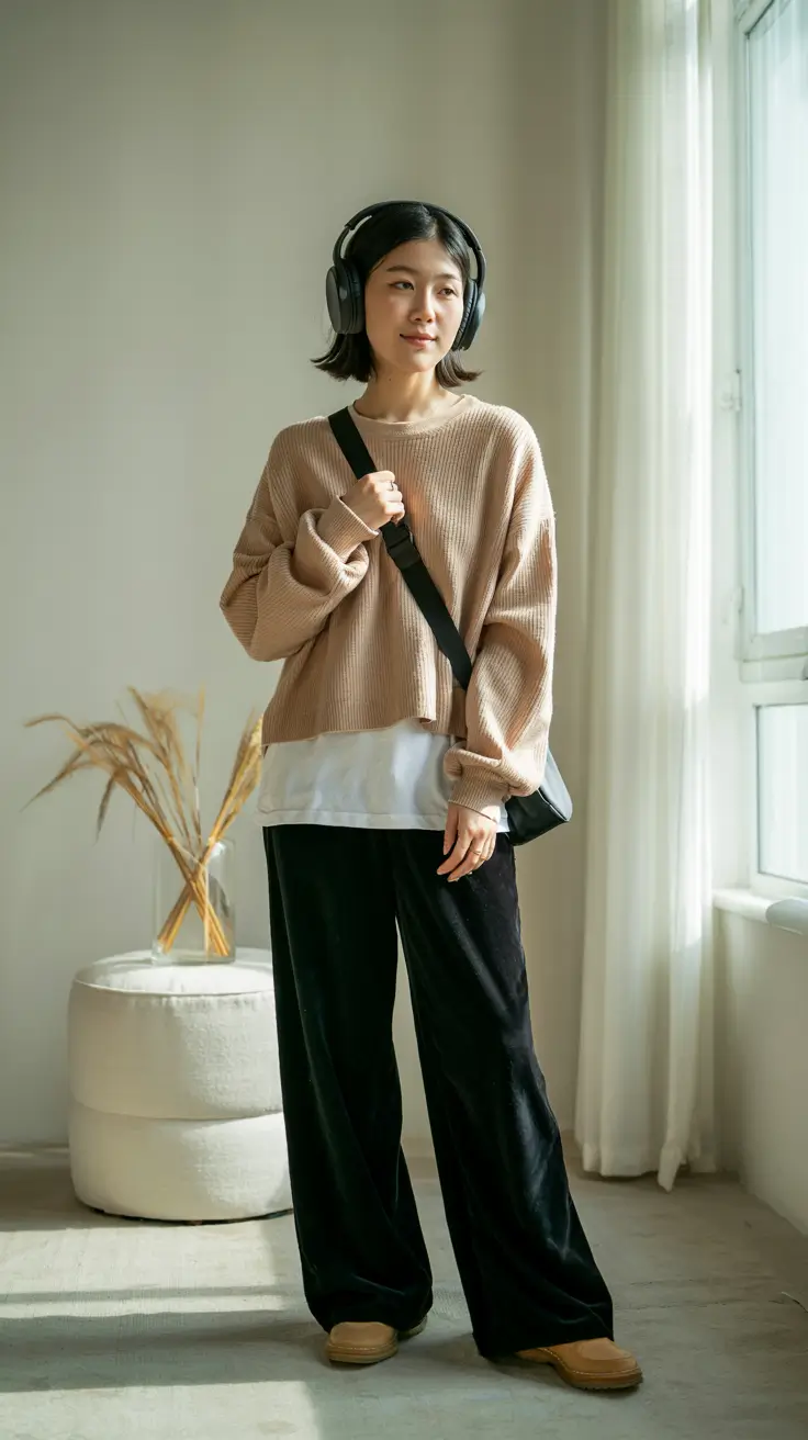outfits layering aesthetic Soft Layers and Weekend Ease