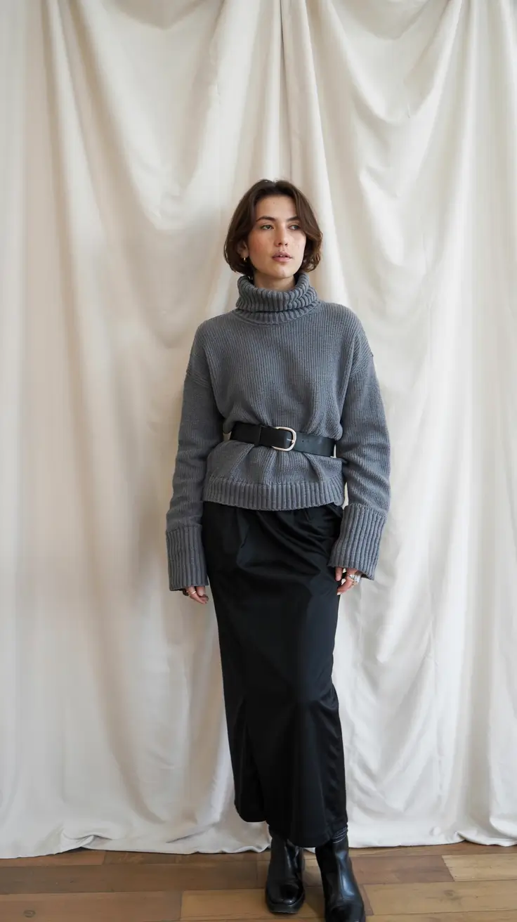modest outfits winter Chunky Knits and Belted Calm