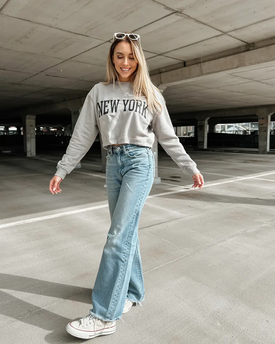 modest outfits casual Urban Ease with a Nostalgic Twist