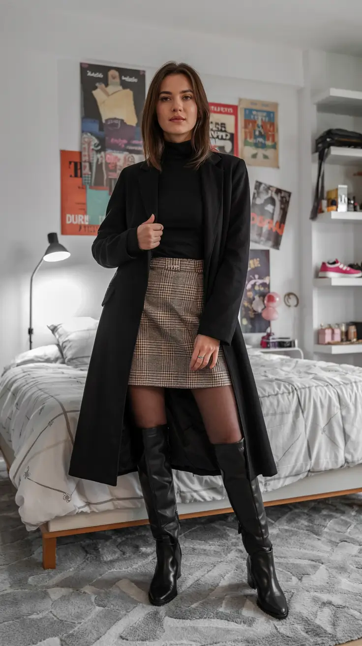 old money outfits school Classic Black with a Preppy Twist