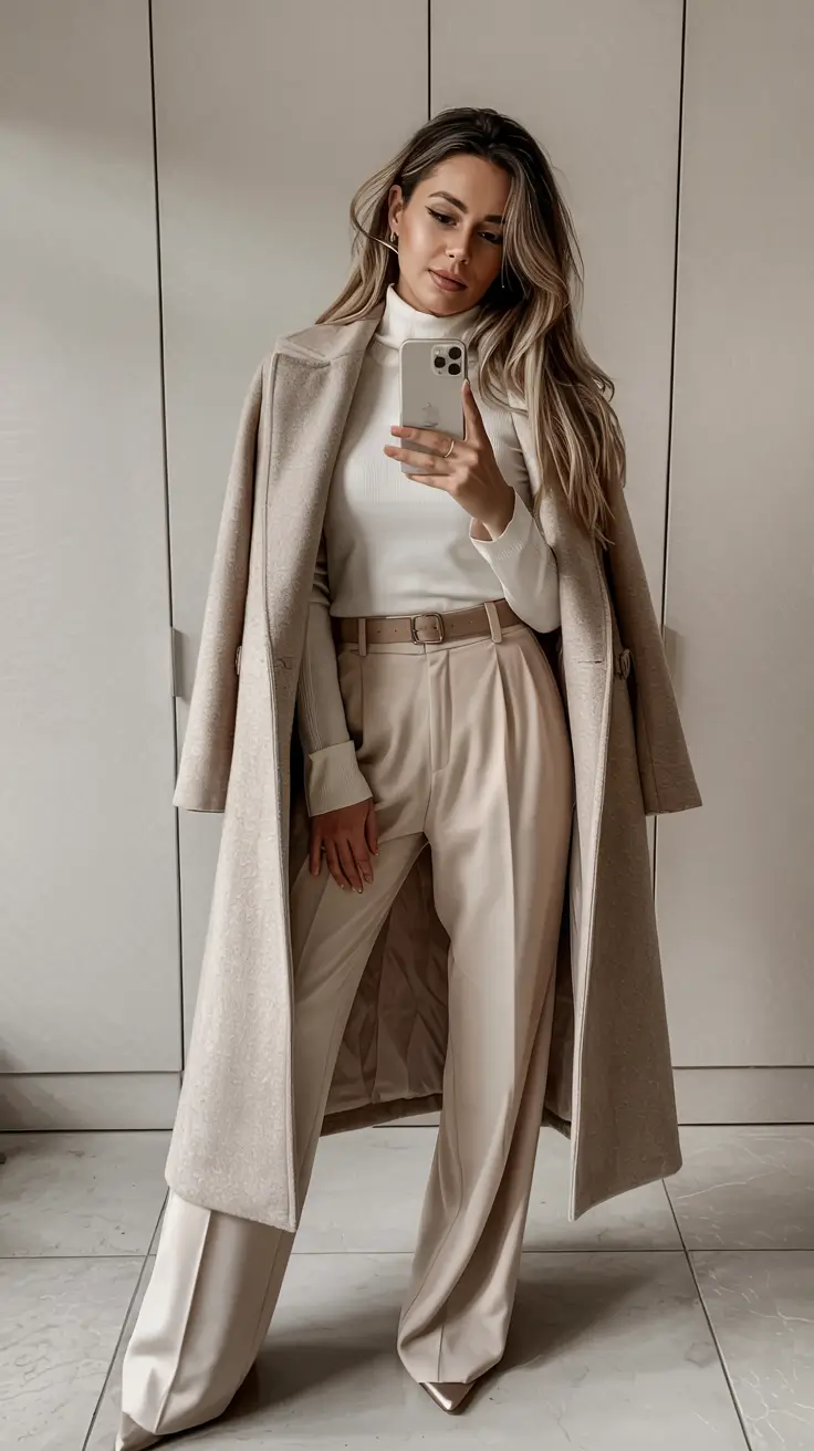 old money outfits winter 2026 Minimalist Elegance in Camel and Cream