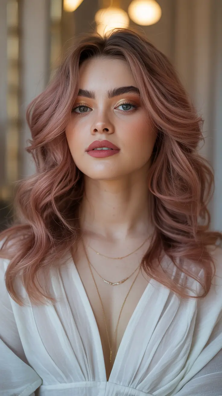 pink hair color 2026 smoky rose elegance