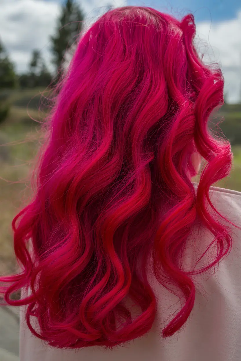 pink hair color 2026 electric fuchsia waves