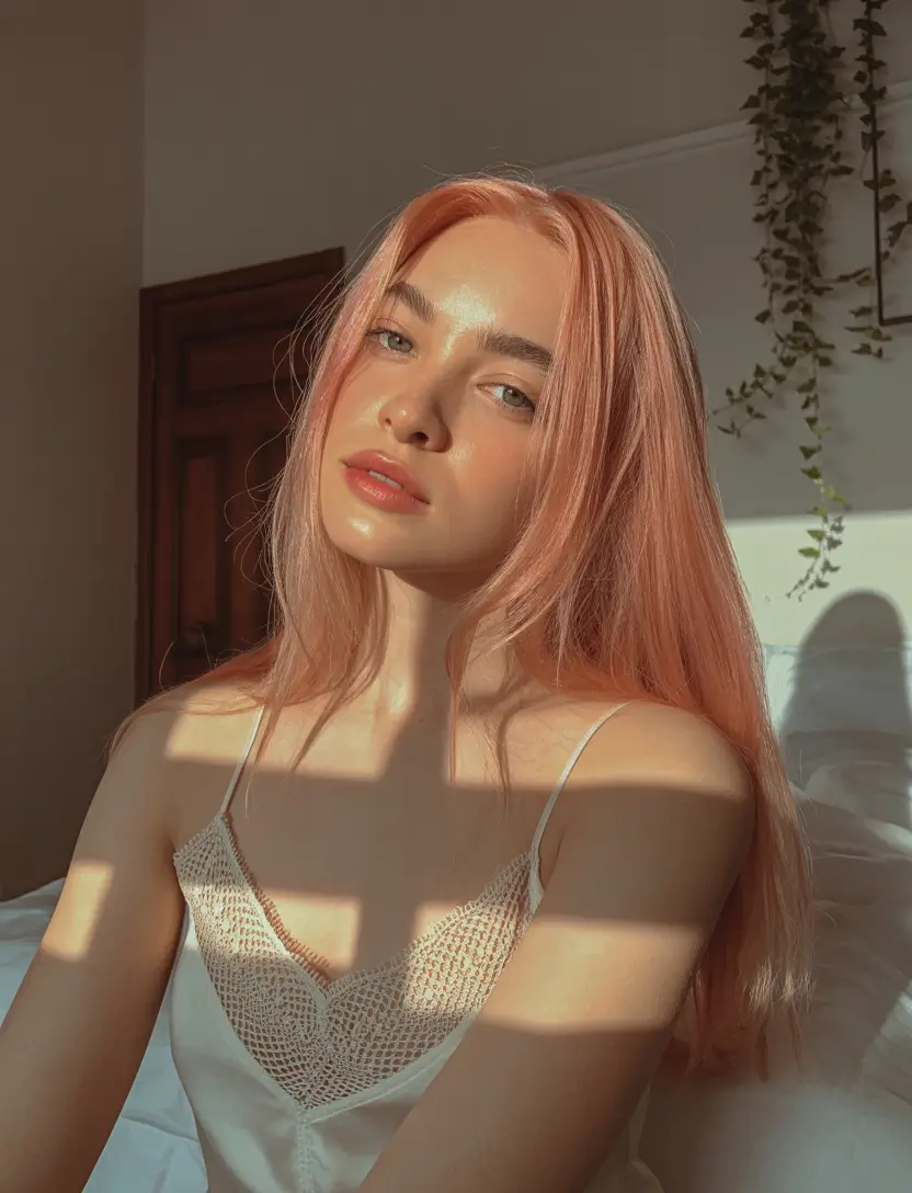 pink hair color 2026 golden blush shine