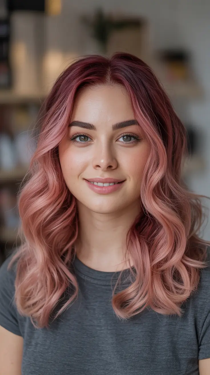 pink hair color 2026 cherry root melt