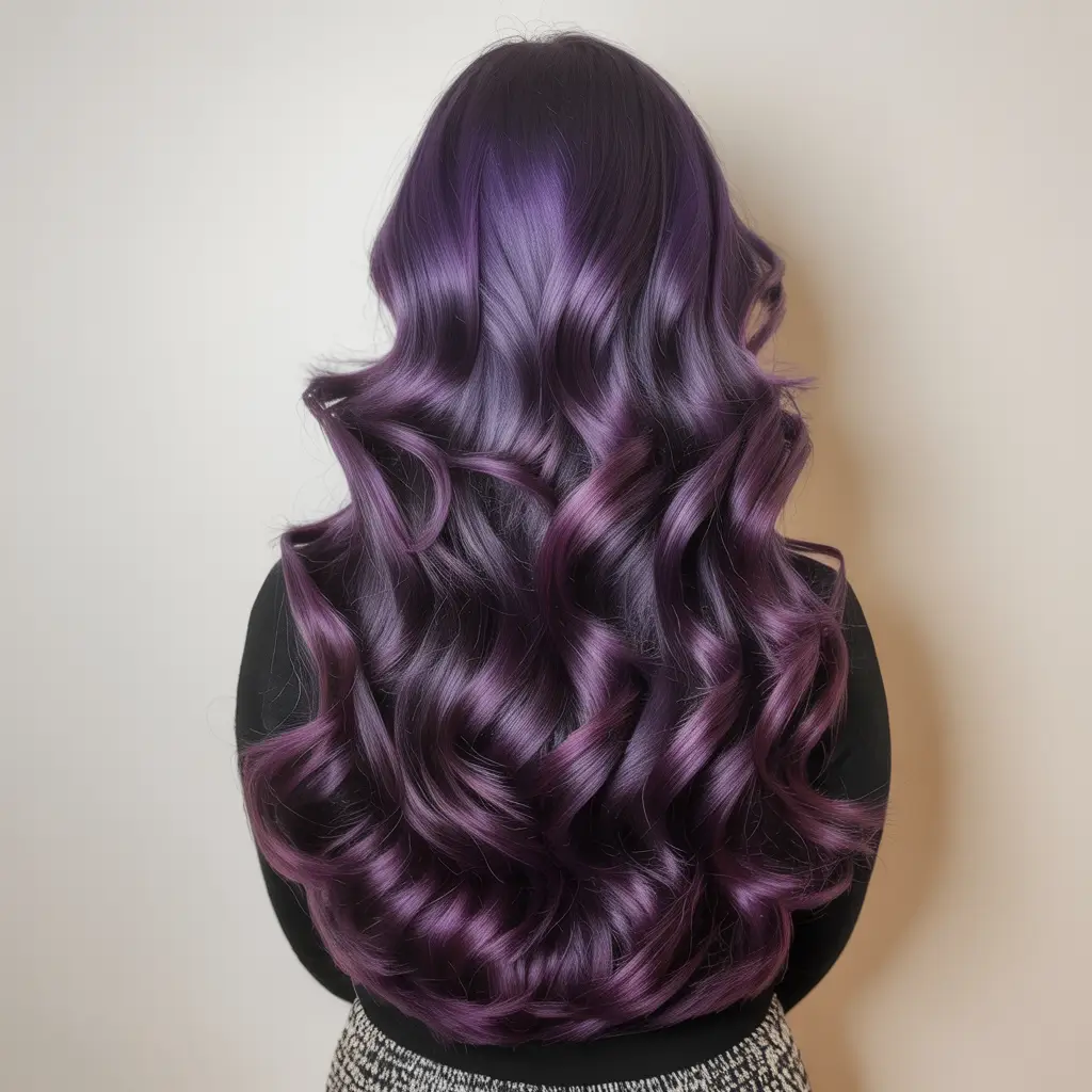 purple hair color 2026 Deep Amethyst Curls