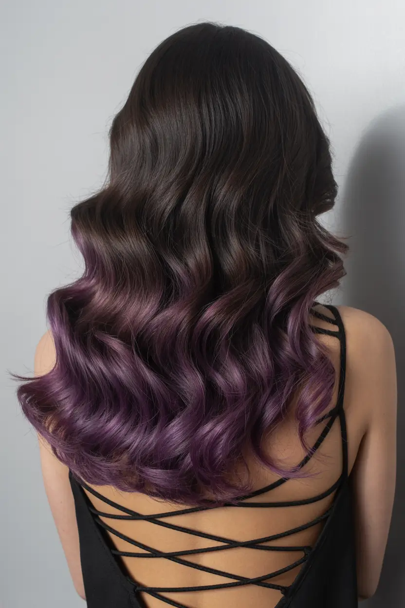 purple hair color 2026 Deep Cherry Plum Glam