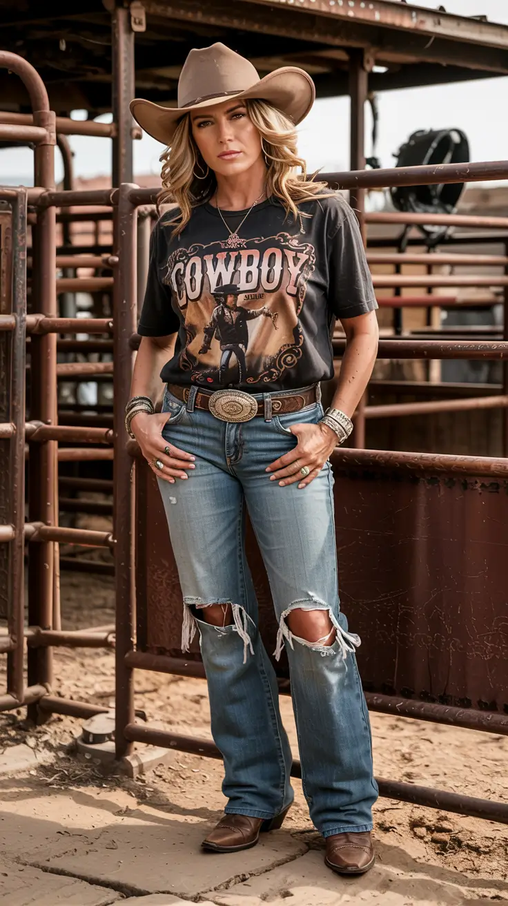 rodeo outfits for women 2026 Graphic Western Attitude