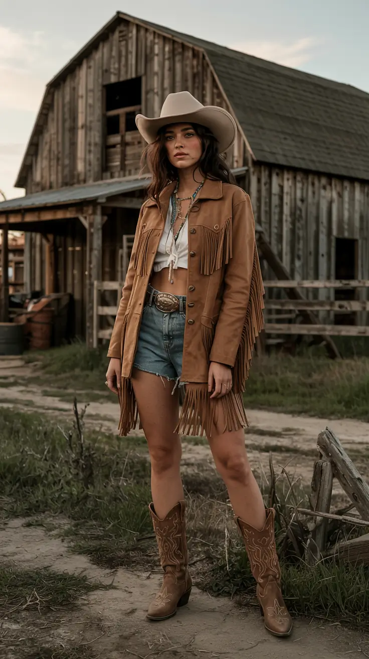 western rodeo outfits Classic Western with a Fringe Twist