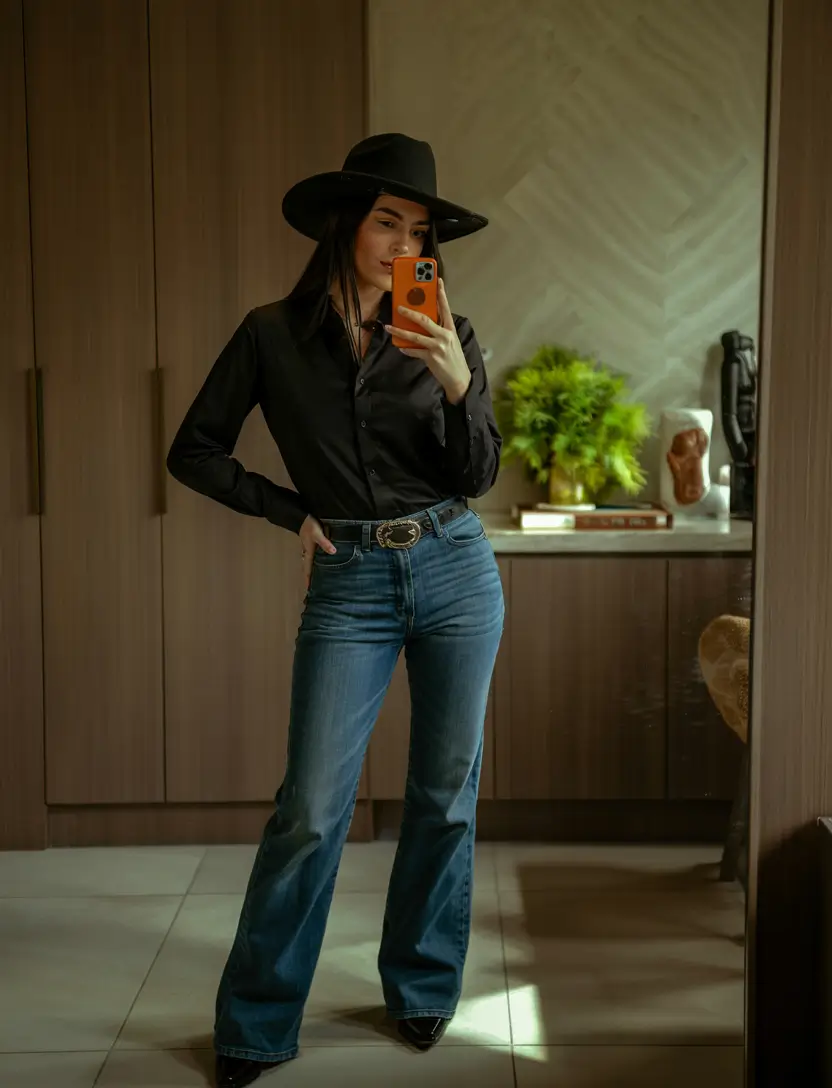 rodeo outfits winter Black Elegance Western Spirit