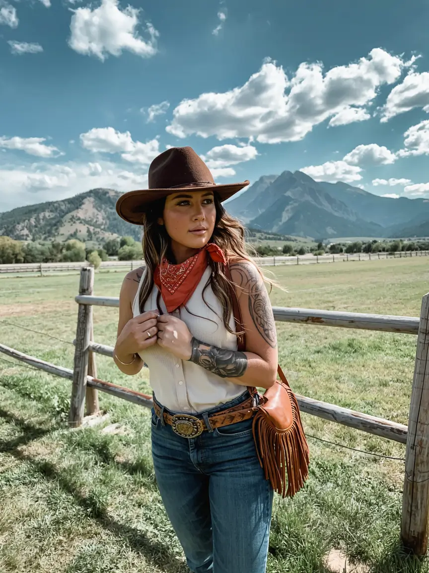 rodeo outfits summer Ranch-Ready Denim and Bandana Energy