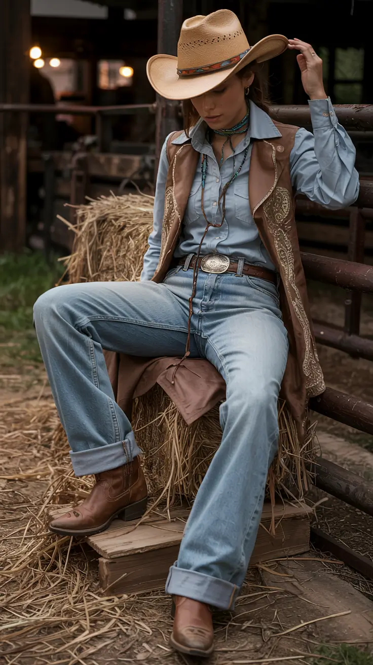 rodeo outfits for women Denim-on-Denim Confidence