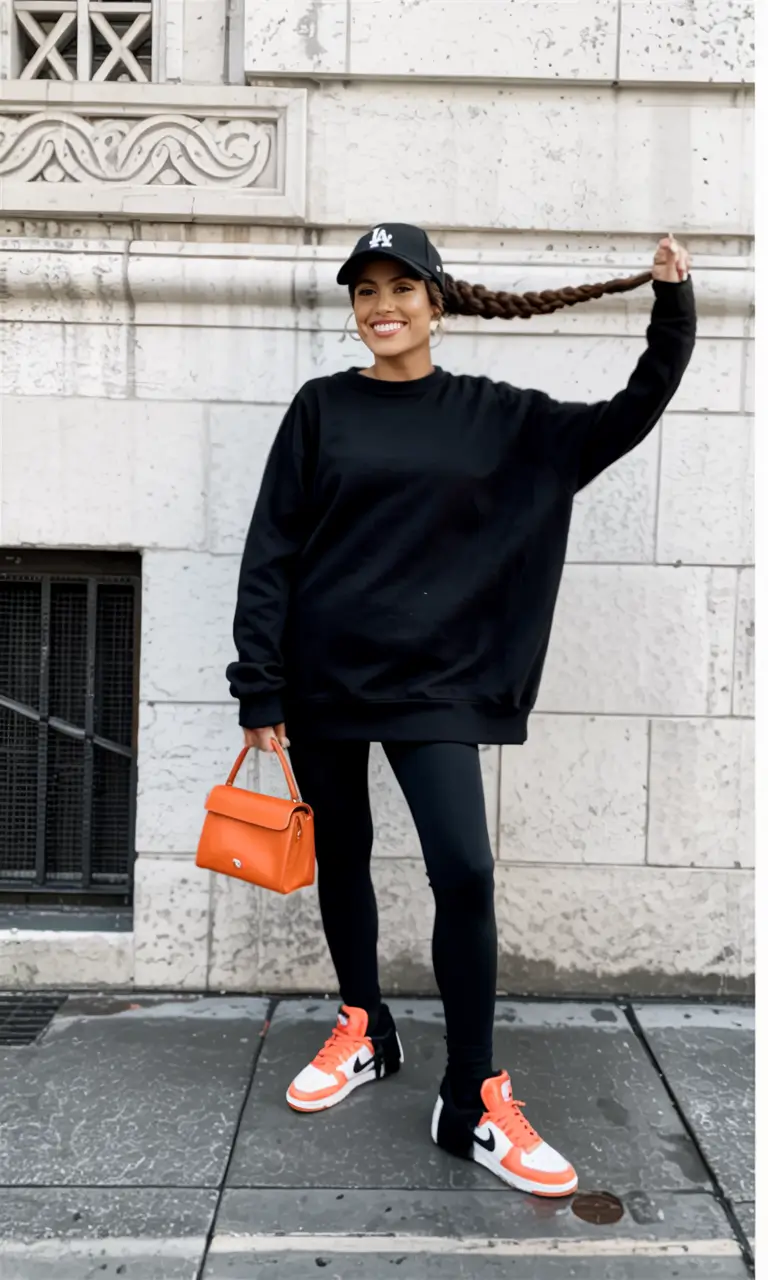 sneakers outfit black women Sporty Glow