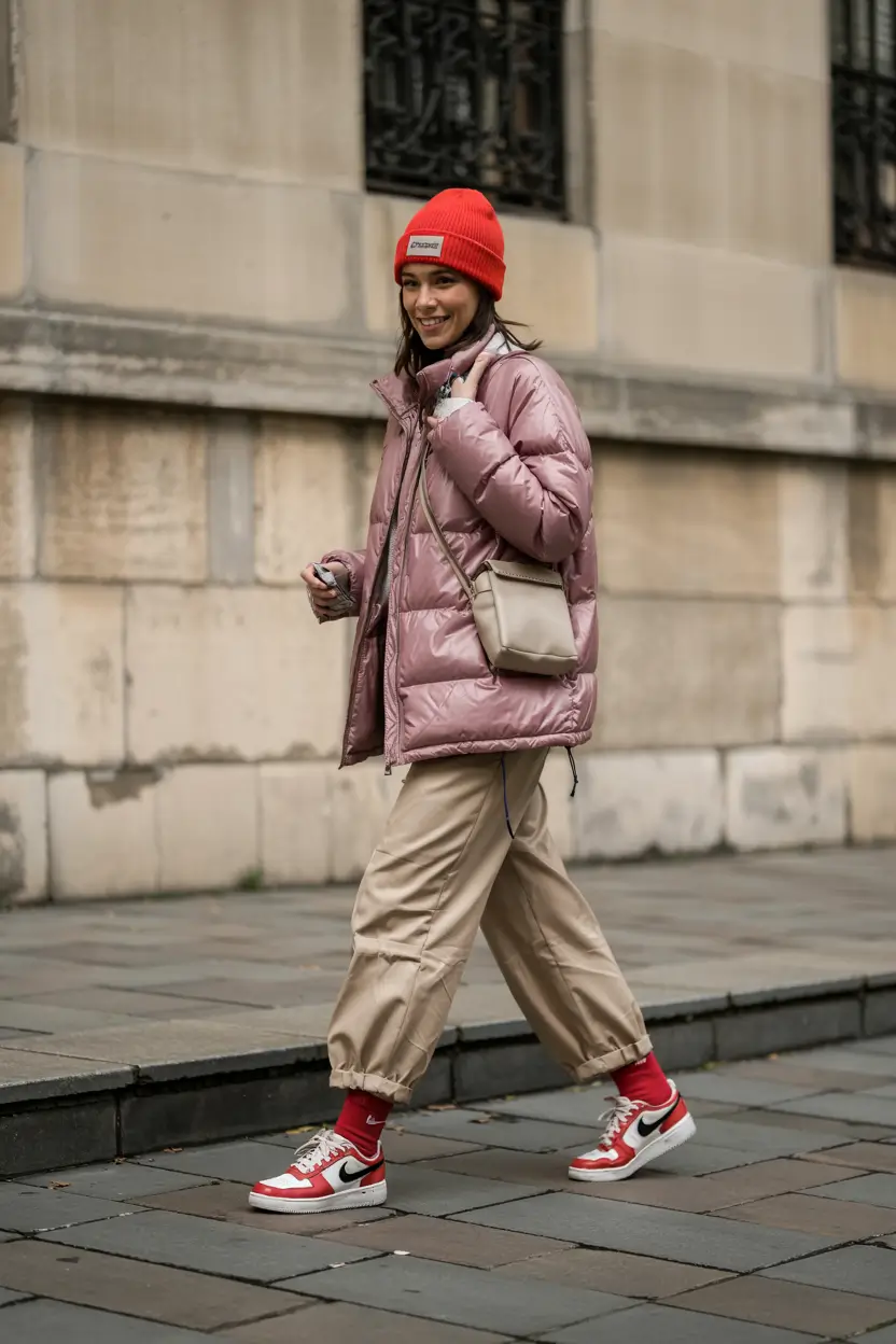 sneakers outfit casual Warmth in Motion