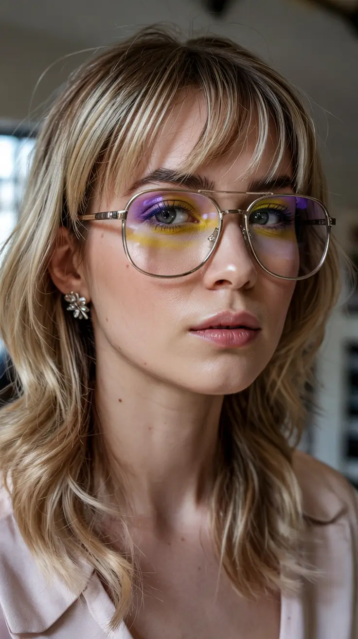 shag haircuts 2026 Soft Blonde Layers with Fringe