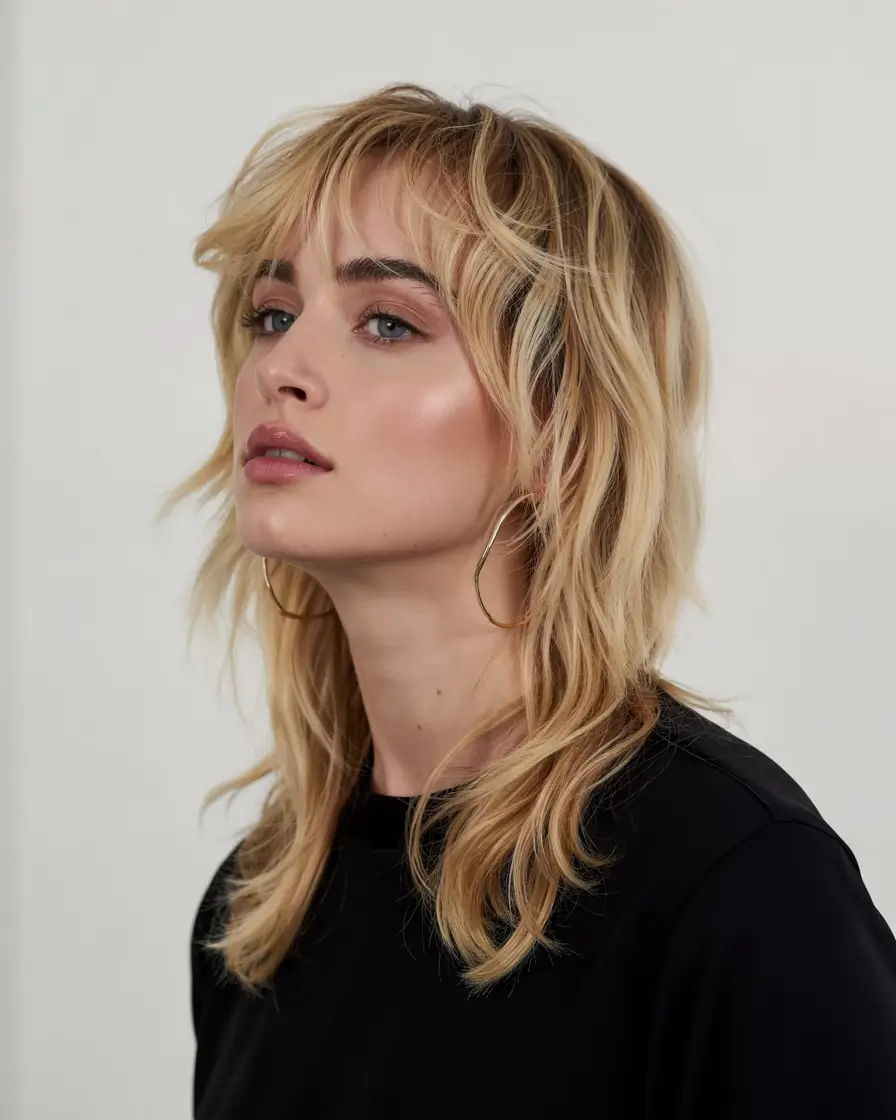 shag haircuts 2026 Golden Edge Layered Shag