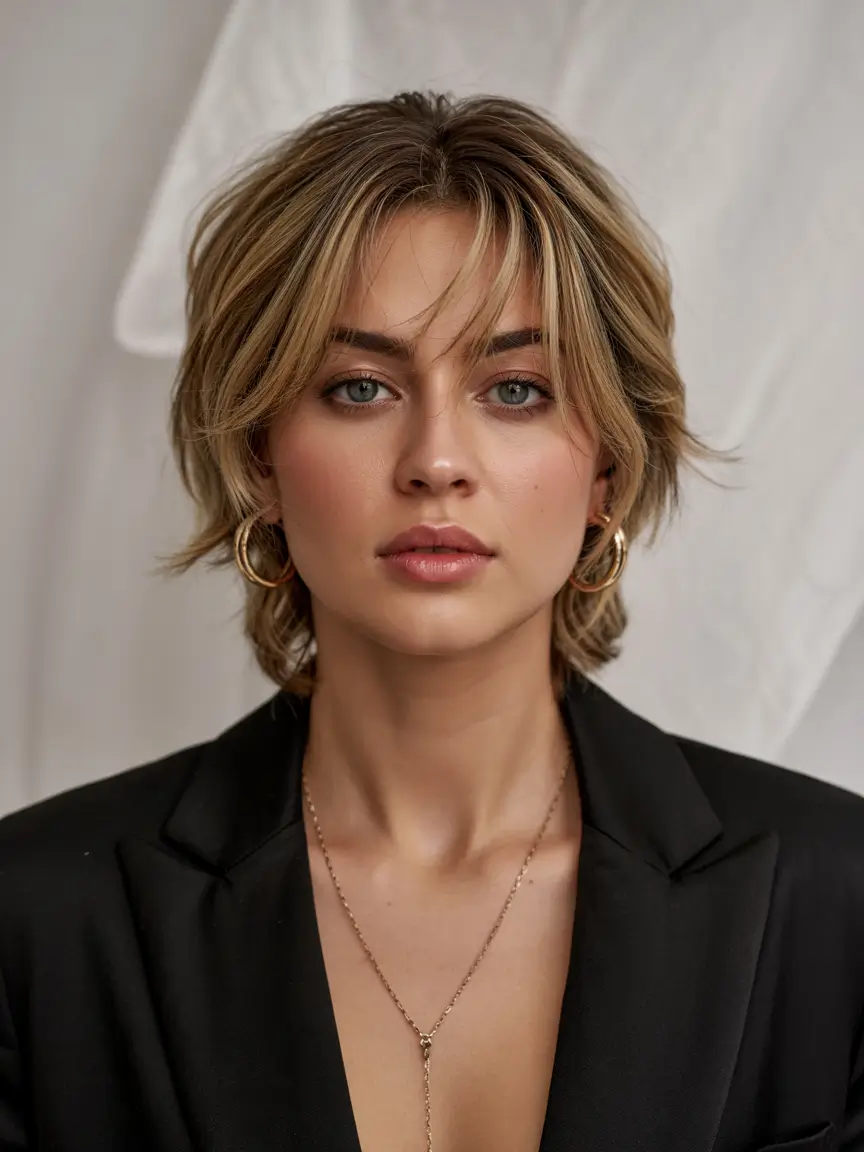 shag haircuts 2026 Polished Short Shag Glow