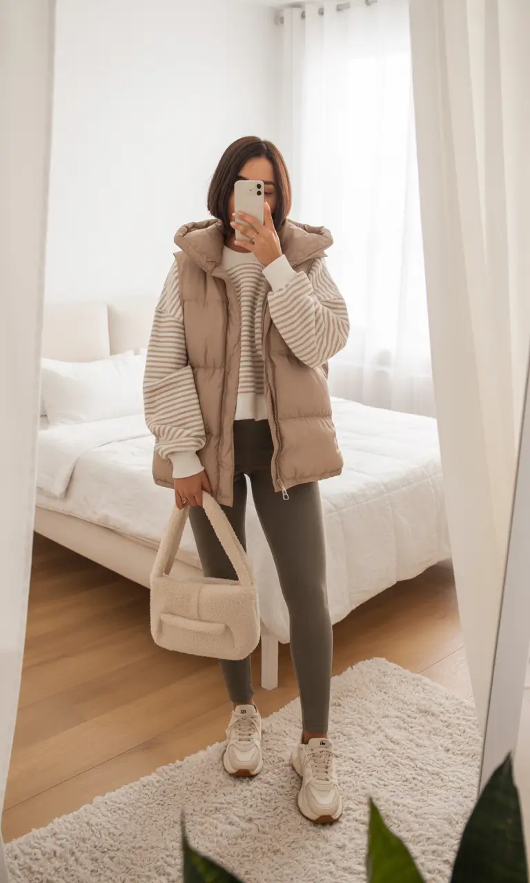 mom outfits winter Soft Layers in Neutrals