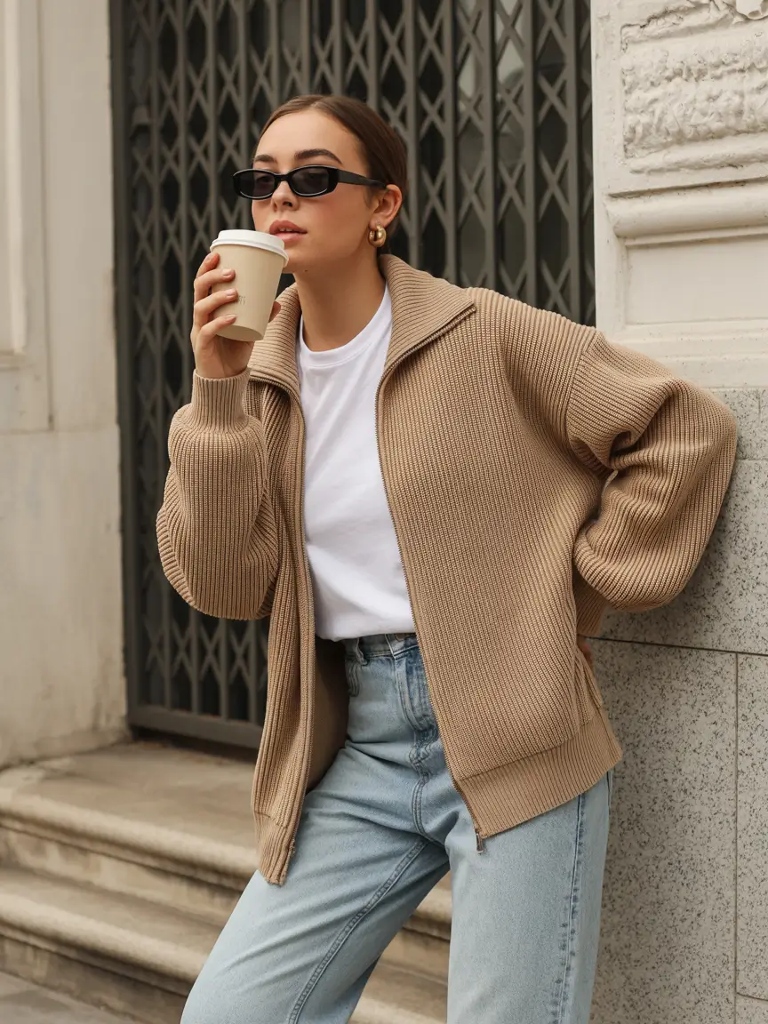 mom outfits casual City Cool with a Hint of Warmth