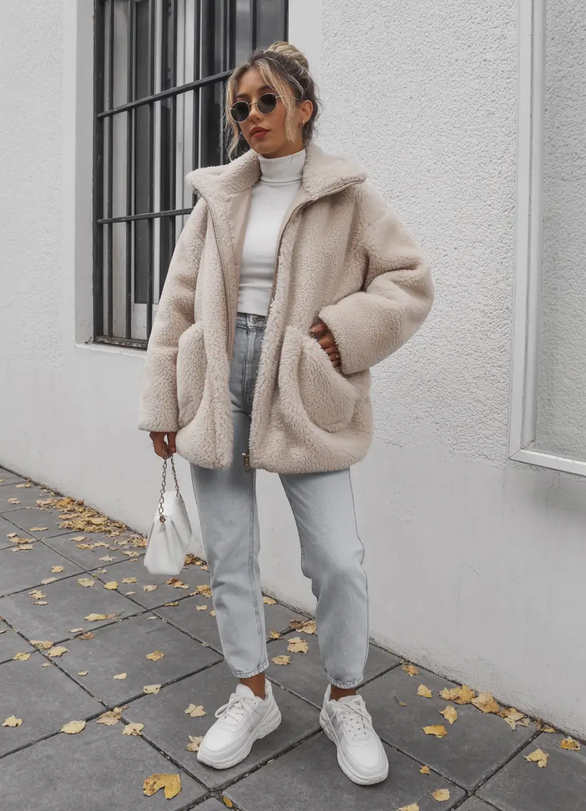 mom outfits winter Winter Whites and Cozy Street Style