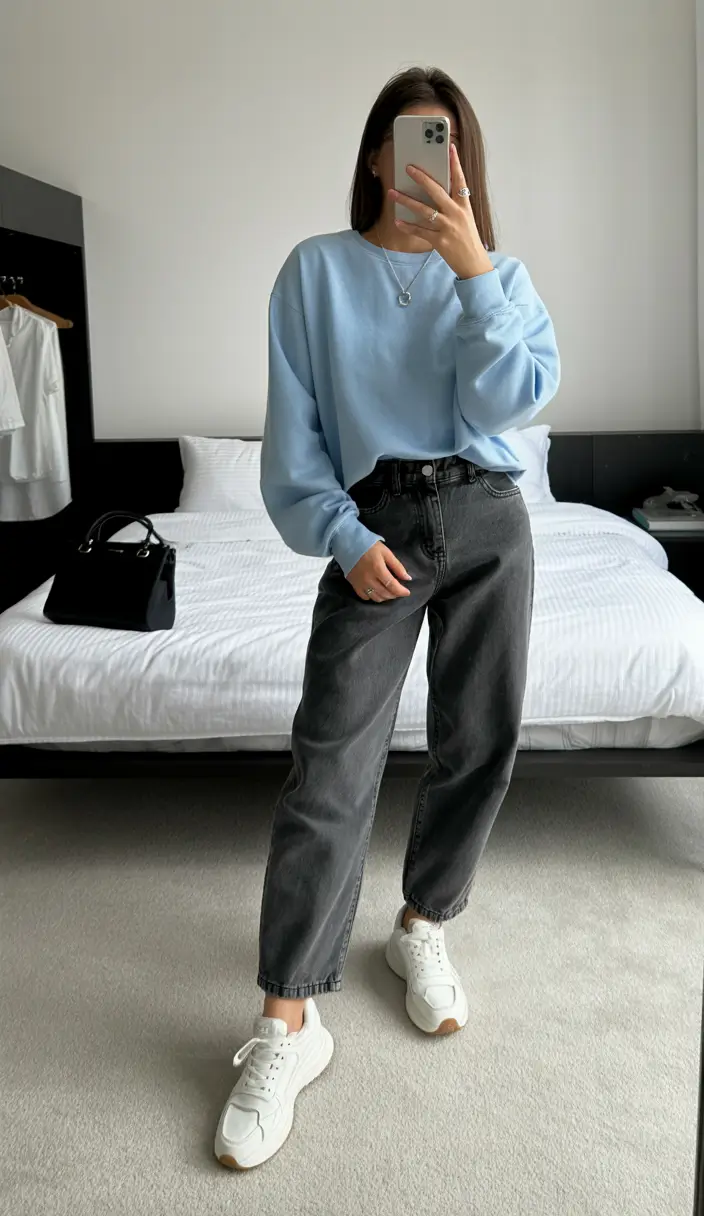 mom outfits spring Powder Blue Calm