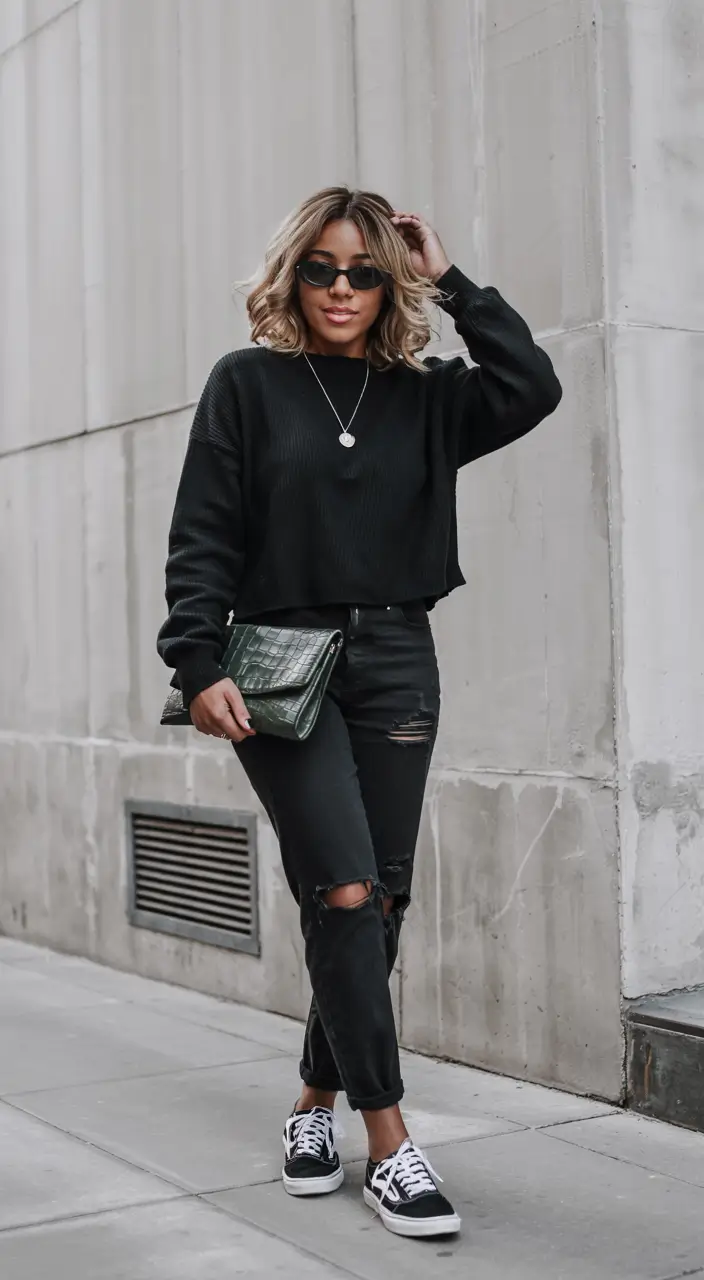 Stylish outfits for Black women 2026 Urban Monochrome Cool