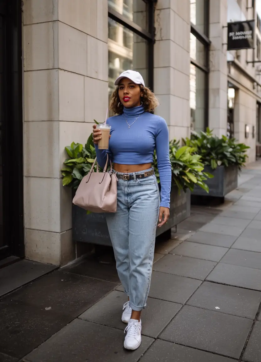 Stylish outfits for Black women 2026 Soft Blue City Day