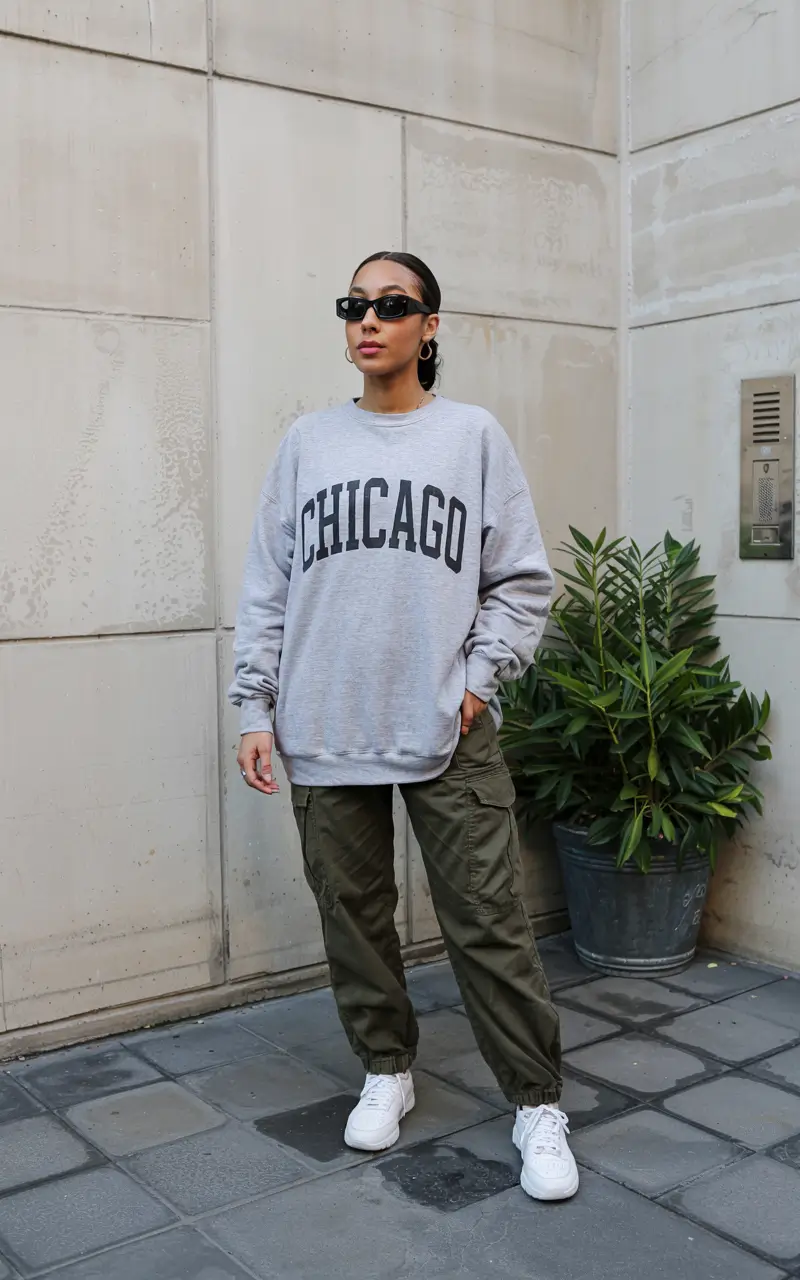 outfits for black women streetwear Sporty-Cool Comfort With a Graphic Twist